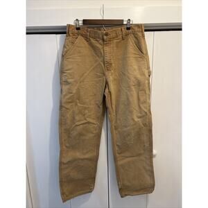 VTG Carhartt Canvas Carpenter Work Pant 36x32 Stained/Distressed UNION MADE USA
